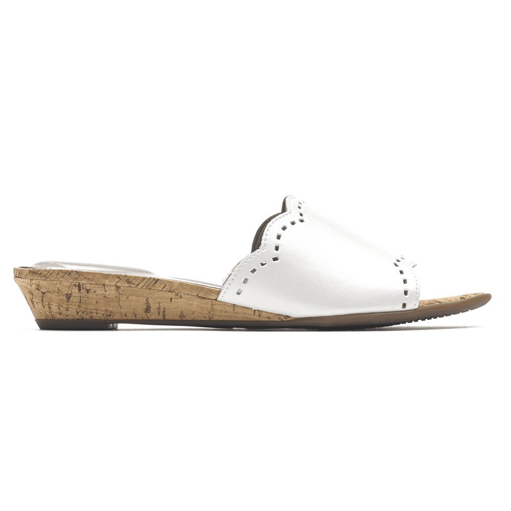 Rockport Slides For Womens White - Total Motion Zandra Scallop - UD2738501